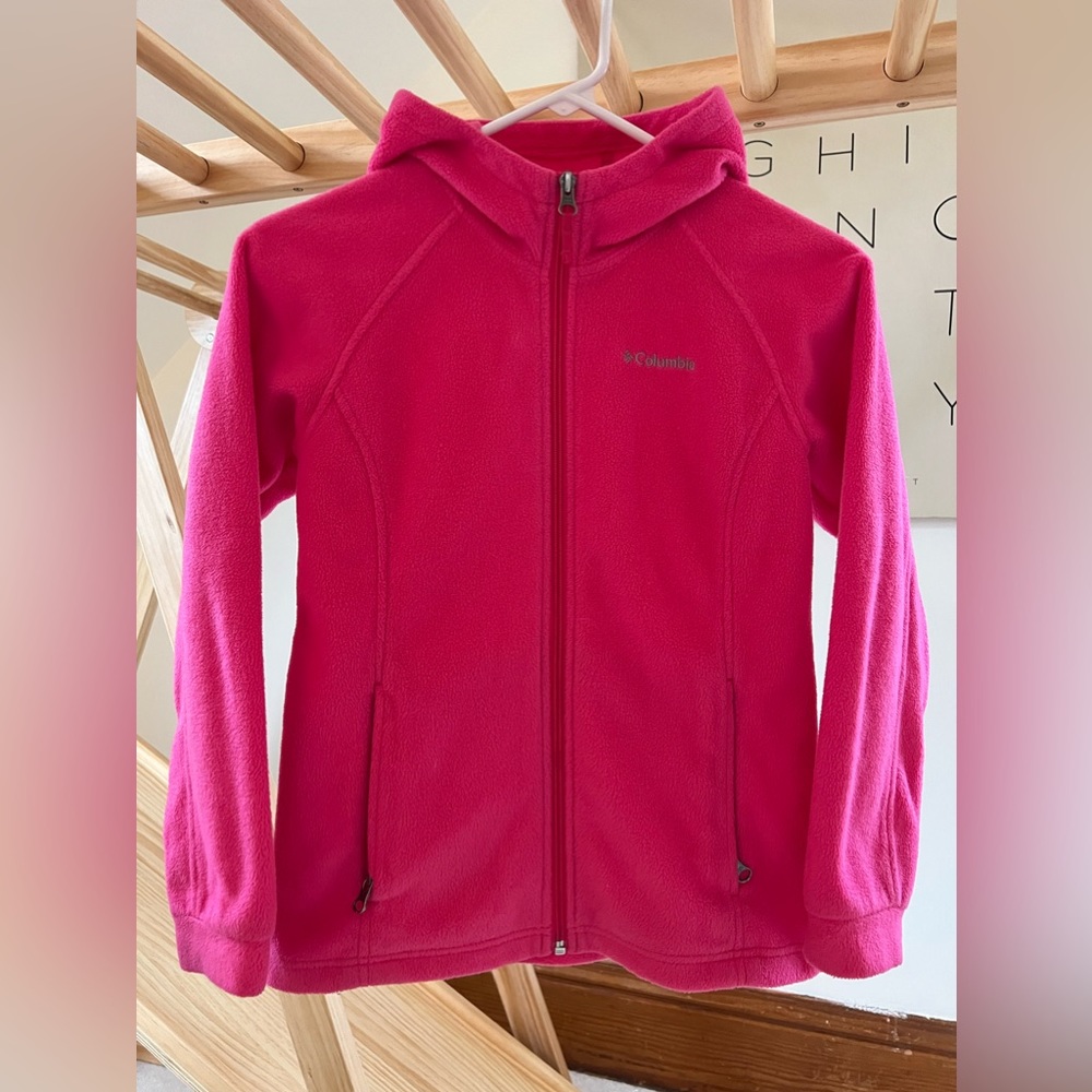 Columbia youth girls hooded full zip fleece
